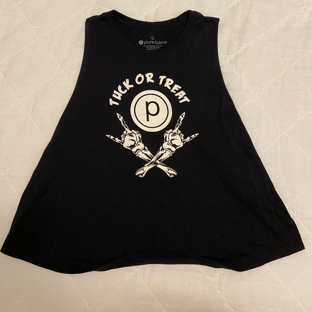 Pure Barre Tuck or Treat Halloween Tank Top Size L